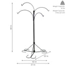 Sunnydaze 4-Arm Hanging Basket Stand with Adjustable Arms - 84" H