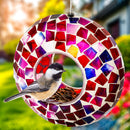 Sunnydaze Mosaic Fly-Through Hanging Bird Feeder - Set of 12