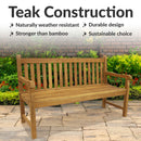 Sunnydaze 2-Person Teak Patio Bench for Outside