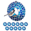 Sunnydaze Mosaic Fly-Through Hanging Bird Feeder - Set of 12
