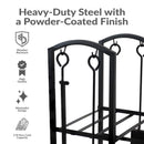 Sunnydaze 5-Piece Fireplace Log Holder with Poker, Shovel, and Brush