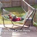 Sunnydaze 2-Person Quilted Fabric Double Hammock with Pillow
