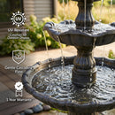 Sunnydaze 4-Tier Grand Courtyard Outdoor Water Fountain - 80" H