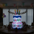 Sunnydaze Happy Birthday Cake Inflatable Outdoor Decoration - 4'