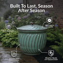 Sunnydaze Metal Garden Hose Holder Pot with Lid