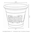 Sunnydaze Arabella Polyresin Large Round Outdoor Planter