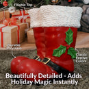 Sunnydaze Santa Boots Statue Christmas Decor - 13"