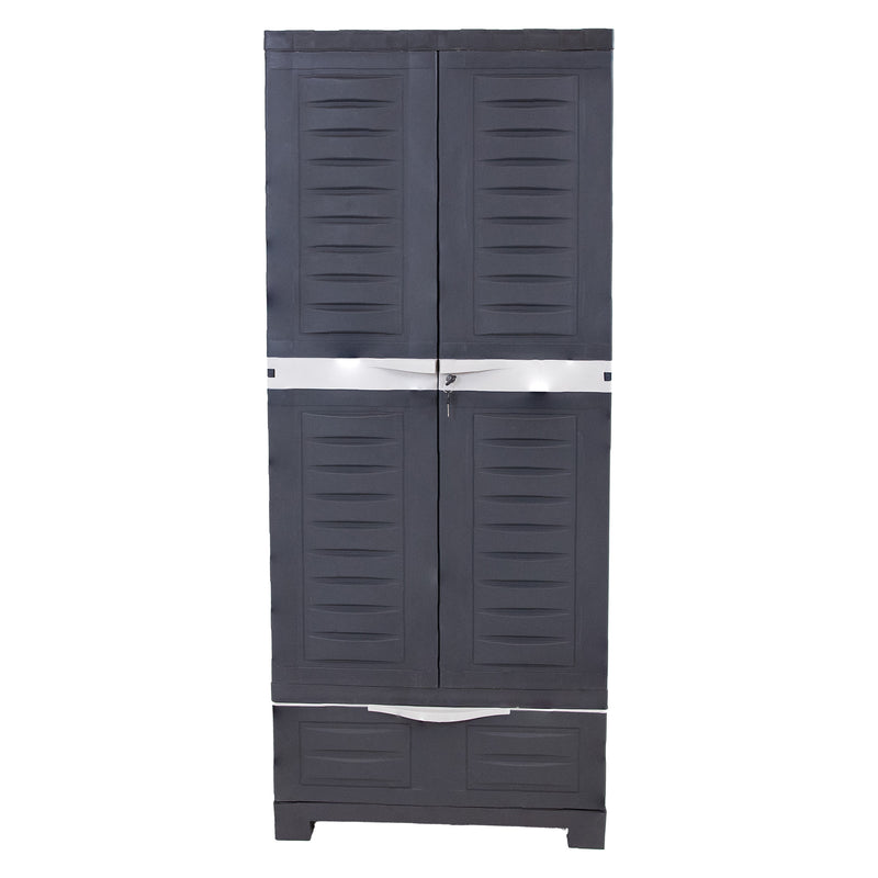 Sunnydaze 3-Shelf Plastic Lockable Storage Cabinet - 57.5"