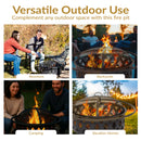Sunnydaze Crossweave Outdoor Fire Pit with Cover and Screen