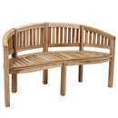 Sunnydaze Outdoor Wooden Teak Banana Bench for Garden or Patio - 59" W