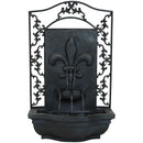 Sunnydaze French Lily Outdoor Wall Water Fountain, with Electric Submersible Pump, 33 Inch Tall