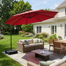 Sunnydaze 10 ft Offset Patio Umbrella with Base and Sandbag Weight