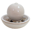 Sunnydaze Indoor Ceramic Tabletop Water Fountain with Orb - 7"
