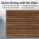 Sunnydaze Solid Teak Shower Mat - Spa-Inspired Slatted Bath Mat