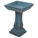 Sunnydaze Simply Square Modern Reinforced Concrete Bird Bath - 23"