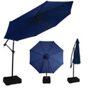 Sunnydaze 10 ft Offset Patio Umbrella with Base and Sandbag Weight