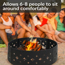 Sunnydaze 36" Diamond Heavy-Duty Metal Campfire Ring - Black