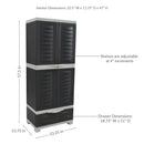 Sunnydaze 3-Shelf Plastic Lockable Storage Cabinet - 57.5"