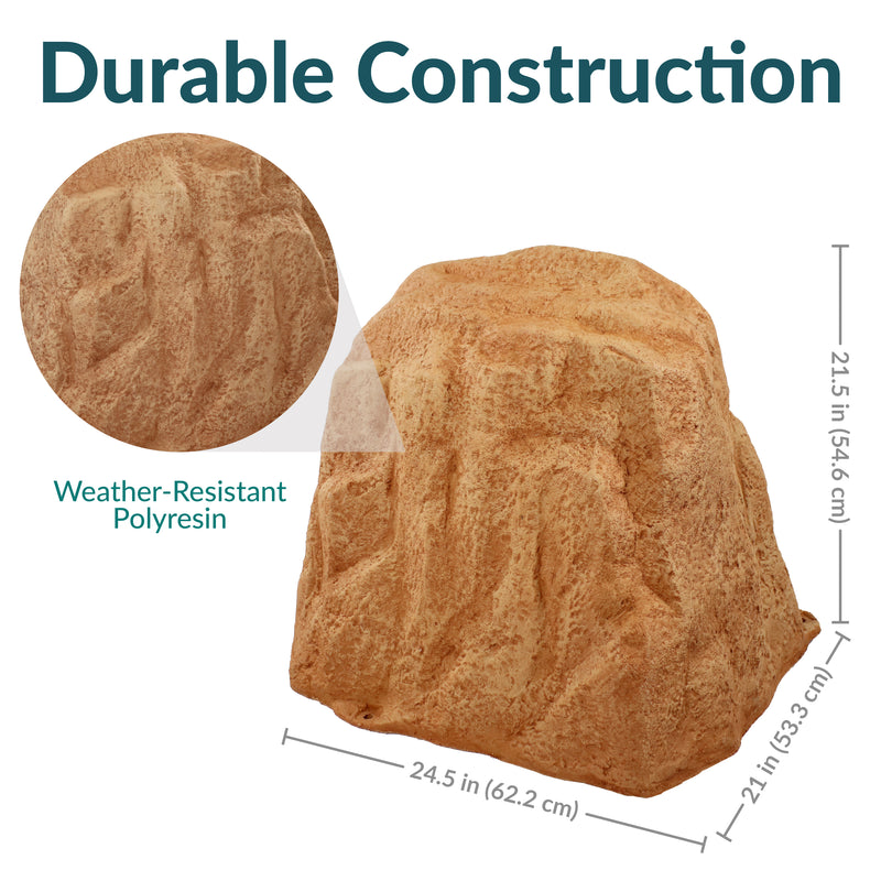 Sunnydaze Polyresin Landscape Rock Cover with Stakes