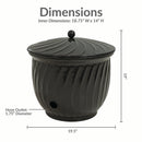 Sunnydaze Metal Garden Hose Holder Pot with Lid