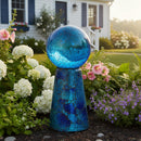 Sunnydaze Mosaic Glass Gazing Ball Stand for Outdoor Garden