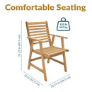 Sunnydaze Hatteras Acacia Wood Outdoor Dining Chairs with Arms - Set of 2
