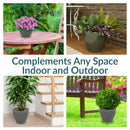 Sunnydaze Round Glazed Ceramic Planter with Drainage