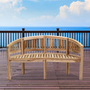 Sunnydaze Outdoor Wooden Teak Banana Bench for Garden or Patio - 59" W