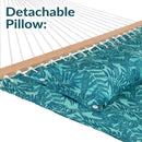 Sunnydaze 2-Person Quilted Fabric Double Hammock with Pillow