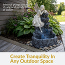 Sunnydaze Angel Falls Solar Fountain with Battery Backup - 29"