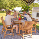 Sunnydaze Hatteras Acacia Wood Outdoor Dining Chairs with Arms - Set of 2