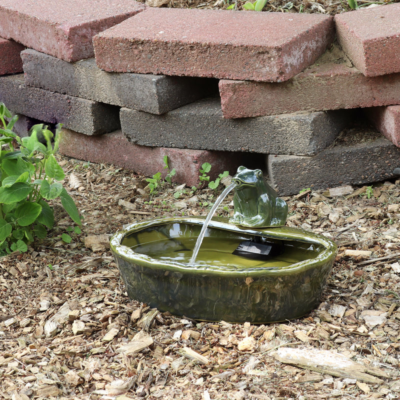 Sunnydaze Modern Cascading Bowls Solar Powered Fountain with Battery Backup - 28-Inch