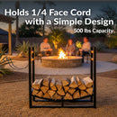 Sunnydaze Outdoor Log Storage Rack with Kindling Holder