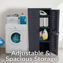 Sunnydaze 48.75" H Lockable Storage Cabinet with 3 Adjustable Shelves