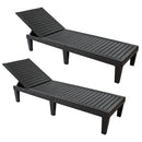 Sunnydaze 5-Position Outdoor Adjustable Chaise Lounge Chair - Black
