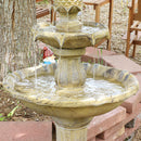 Sunnydaze 45" 2-Tier Arcade Solar Outdoor Water Fountain with LED