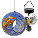 Sunnydaze Solar Bird Feeder with Glass Fly-Through Design