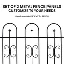 Sunnydaze 2-Piece Decorative Finial Border Fence - 8' Overall