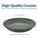 Sunnydaze Set of 2 Glazed Ceramic Planter Saucers