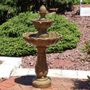 Sunnydaze Blooming Flower 2-Tier Outdoor Water Fountain - 38" H