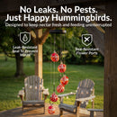 Sunnydaze Hand-Blown Glass Hummingbird Feeder Balls - Set of 6 Hanging Nectar Feeders with 6 Ports - 30 oz Capacity