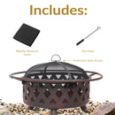Sunnydaze Crossweave Outdoor Fire Pit with Cover and Screen