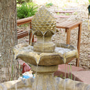 Sunnydaze 45" 2-Tier Arcade Solar Outdoor Water Fountain with LED