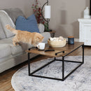 Sunnydaze Industrial Coffee Table with Serving Tray - 39" W