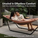 Sunnydaze 2-Person Quilted Fabric Double Hammock with Pillow