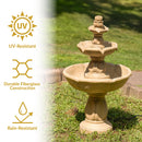 Sunnydaze Birds' Delight Outdoor Water Fountain with Pump - 35" H