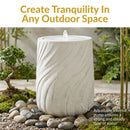 Sunnydaze Textured Spiral Bubble Outdoor Fountain with LED Light