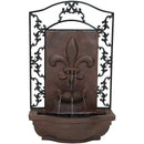 Sunnydaze French Lily Outdoor Wall Water Fountain, with Electric Submersible Pump, 33 Inch Tall