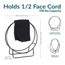 Sunnydaze Firewood Log Hoop Rack with Cover