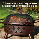 Sunnydaze Crossweave Outdoor Fire Pit with Cover and Screen